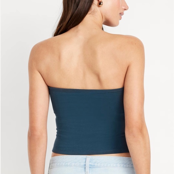 Old Navy Double Layer Tube Top NWT Size M! Blue and White - Picture 2 of 3